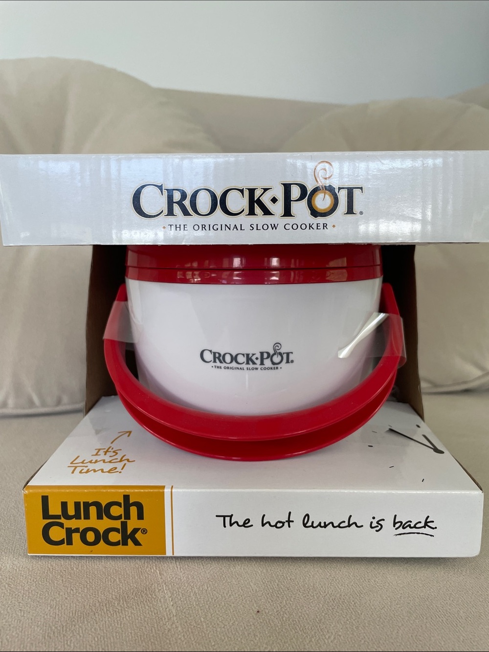Crock-Pot Red & White Lunch Crock - Portable Insulated Meal Carrier
